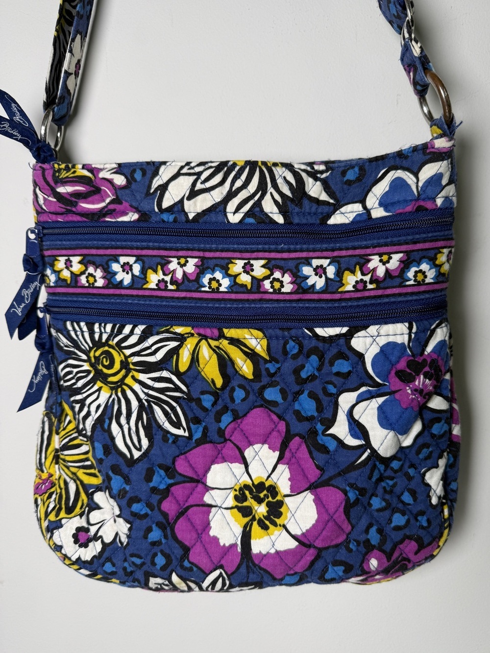 Vera Bradley African Violet Crossbody Bag Purple Blue Floral